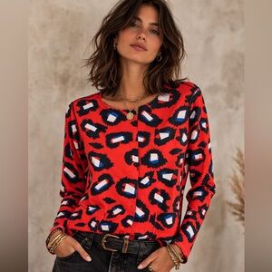 Tuzzi funky Red Graphic animal print reversible Print Long Sleeve Jacket